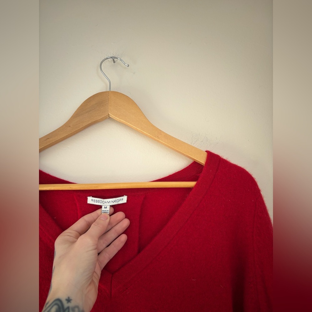 Rebecca Minkoff Cherry Red Cashmere Sweater - Picture 7 of 7